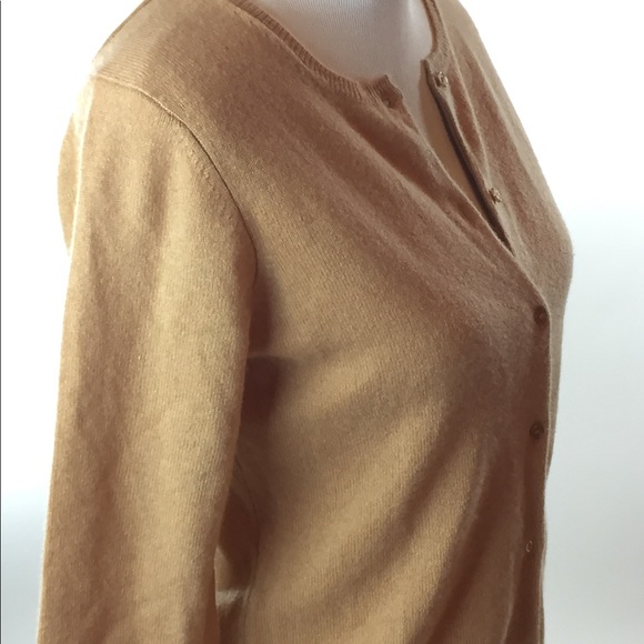 Camel colored cashmere small cardigan - Picture 3 of 5
